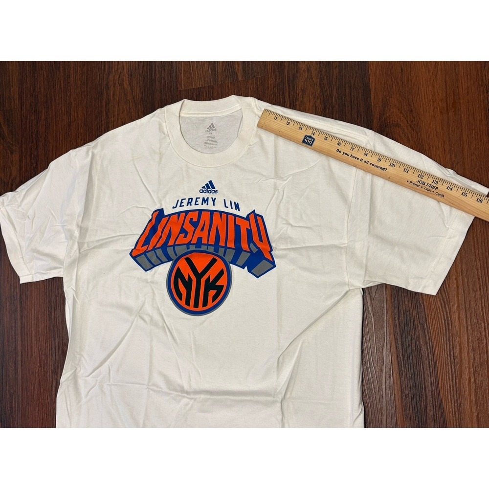 Adidas Jeremy Lin 17 New York Knicks Linsanity NBA Jersey Style T-Shirt Men's XL - Picture 9 of 12